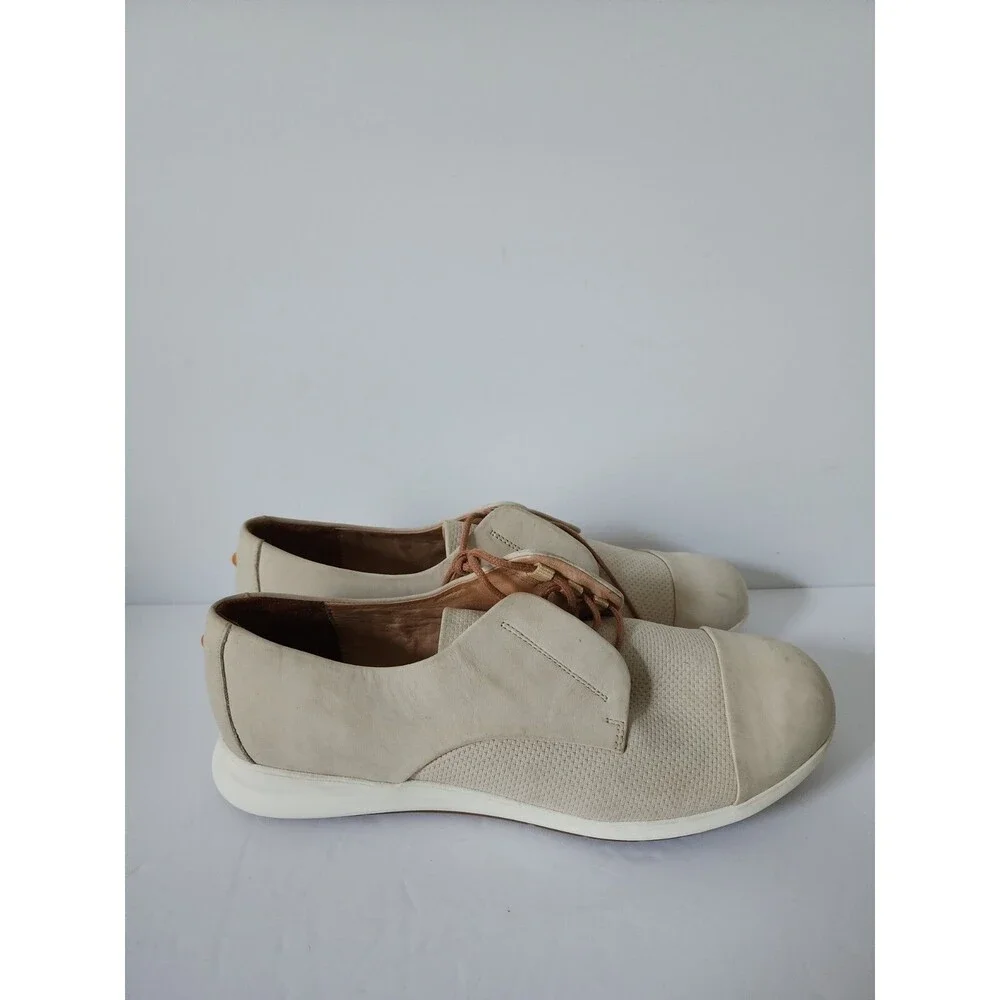 Samuel Hubbard Women's Taupe Suede Lace Up Oxford Shoes Size 9.5 W1205-232